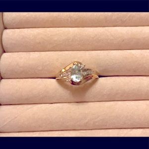 14k gold aquamarine vintage ring